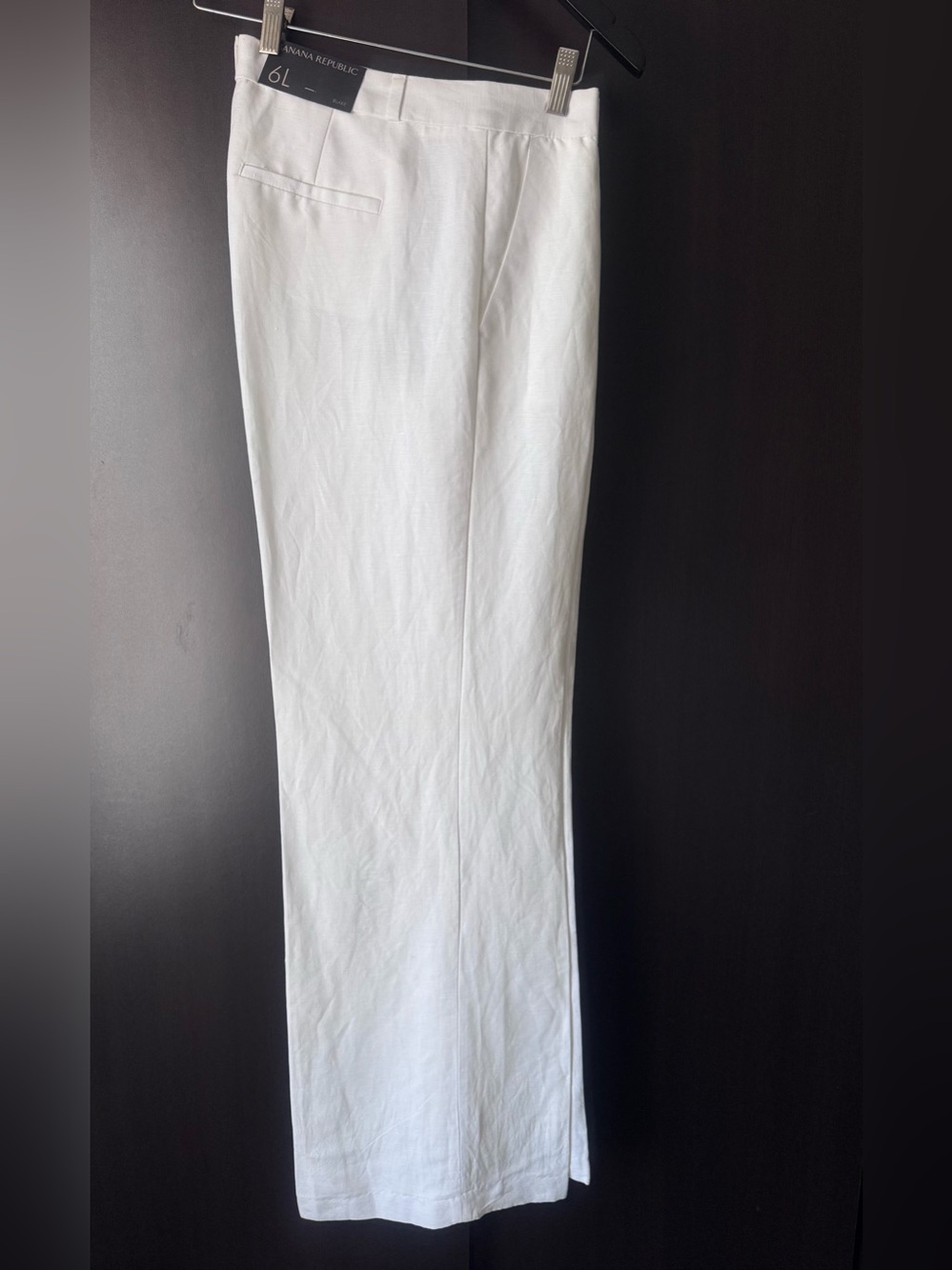 NWT Banana Republic Blake White Linen Wide Leg Pants 6L